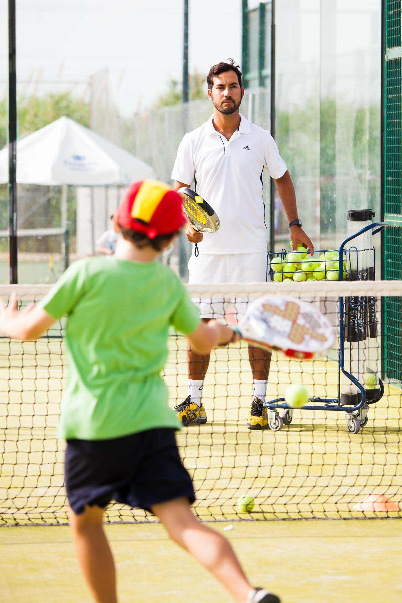 Group padel session at club